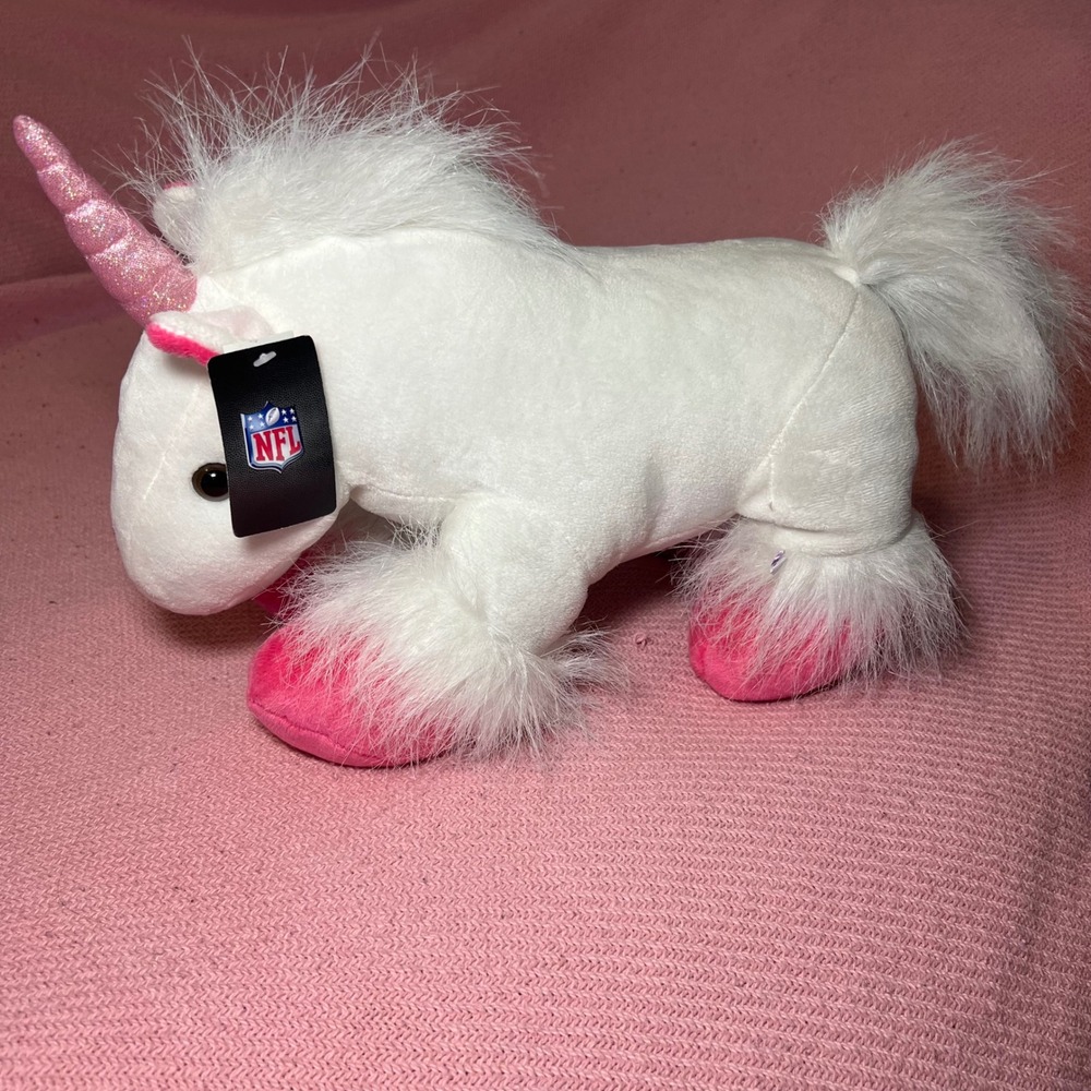 Dallas Cowboys NFL Unicorn Plush White Pink Star Logo Stuffed Animal Toy 13" - Picture 3 of 5